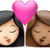 👩🏻‍❤️‍💋‍👩🏽 kiss: woman, woman, light skin tone, medium skin tone display on Apple